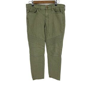 J Crew Stretch Womens Olive Green Moto Jeans Size 28 Style B7416